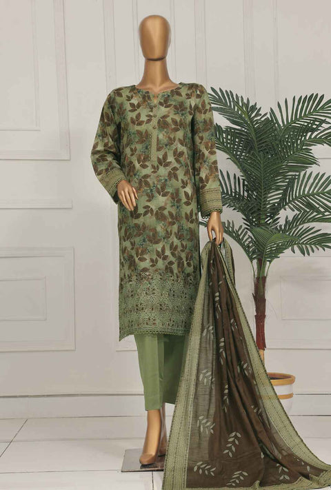 3 Piece Unstitched - Asasa Premium Embroidered Suit- AEL-253