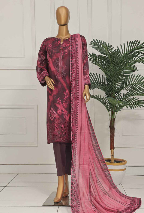 3 Piece Unstitched - Asasa Premium Embroidered Suit- AEL-258