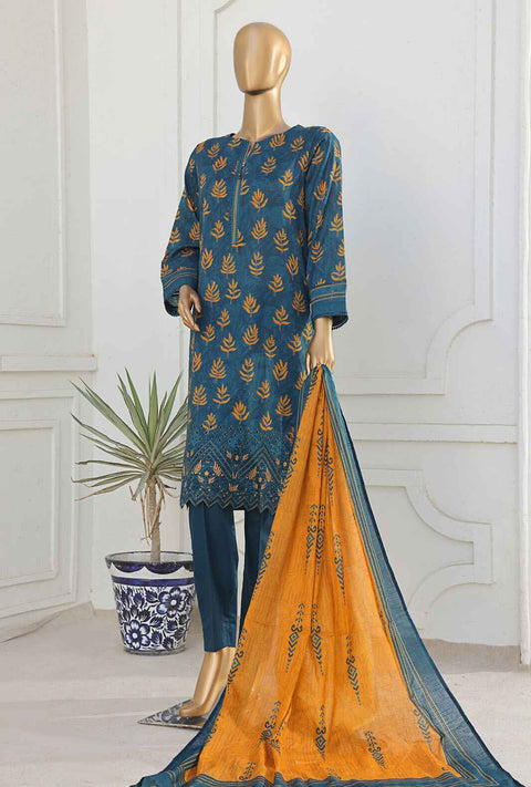 3 Piece Unstitched - Asasa Premium Embroidered Suit- AEL-260